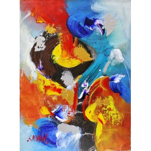 S. M. Naqvi, Acrylic on Canvas, 10  x 14 Inch, Abstract Painting, AC-SMN-020